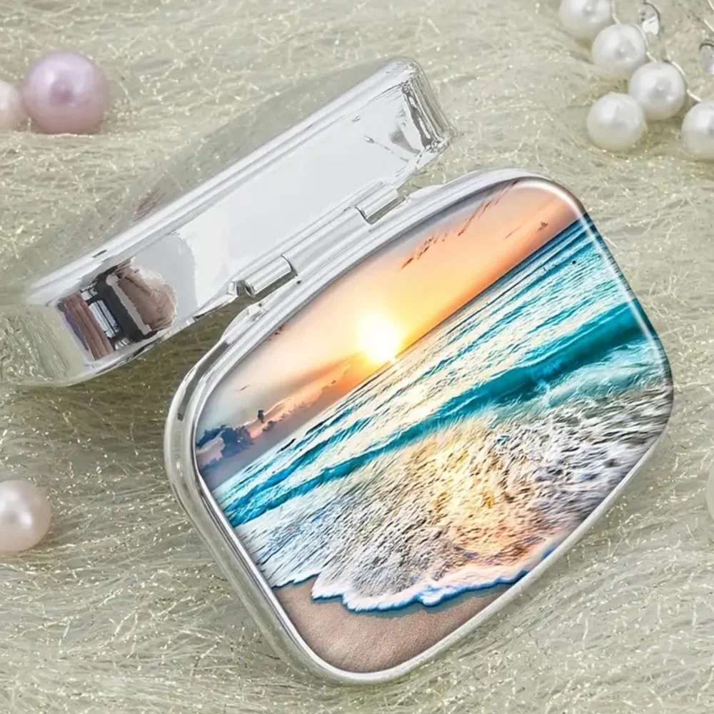 NEW| Pill Box Beach Tropical Theme Portable Case Medicine Organizer